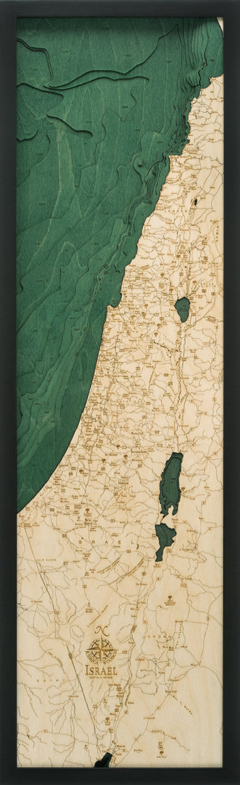 Israel Wood Carved Map